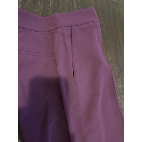 Alice + Olivia Crepe Dress Pants Womens 0 XS Purple Eggplant Work Dress Modest - Picture 11 of 11